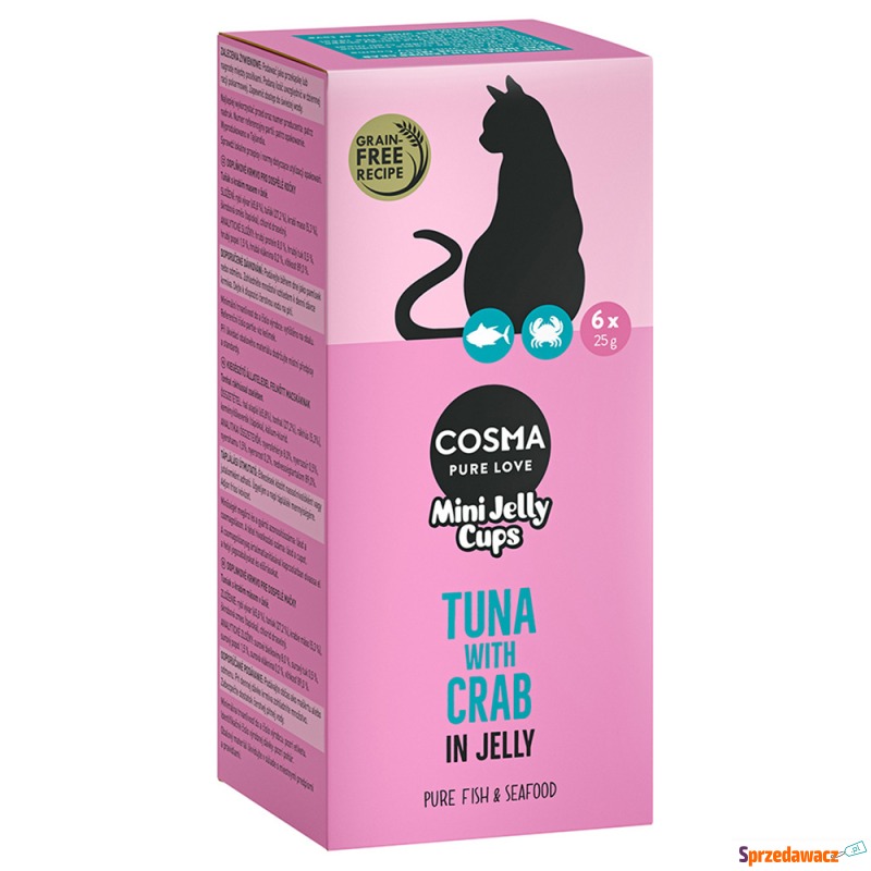 Cosma Mini Jelly Cups, 6 x 25 g  - Tuńczyk/krab - Przysmaki dla kotów - Gorzów Wielkopolski