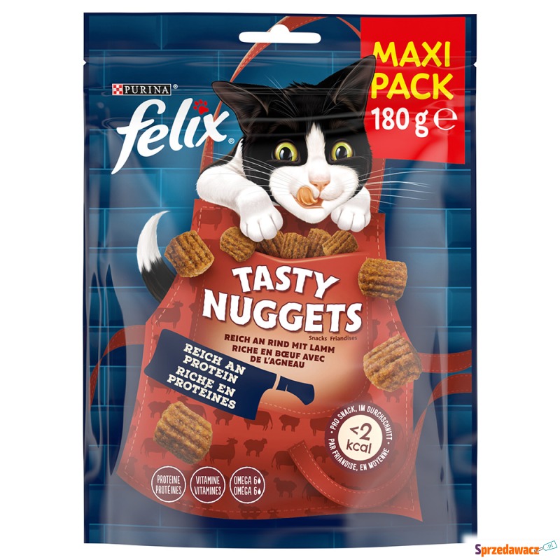 Felix Tasty Nuggets, wołowina z jagnięciną - 2... - Przysmaki dla kotów - Konin