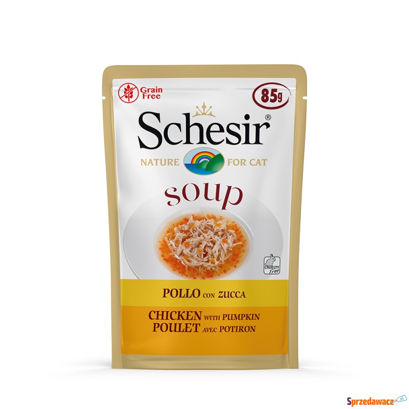Schesir Cat Soup, 6 x 85 g - Kurczak z dynią - Karmy dla kotów - Gdynia