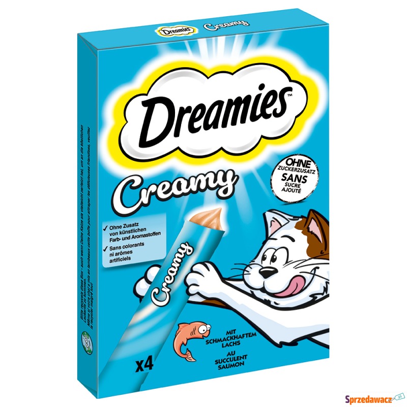 Dreamies Creamy Snacks  - Łosoś (4 x 10 g) - Przysmaki dla kotów - Jelenia Góra