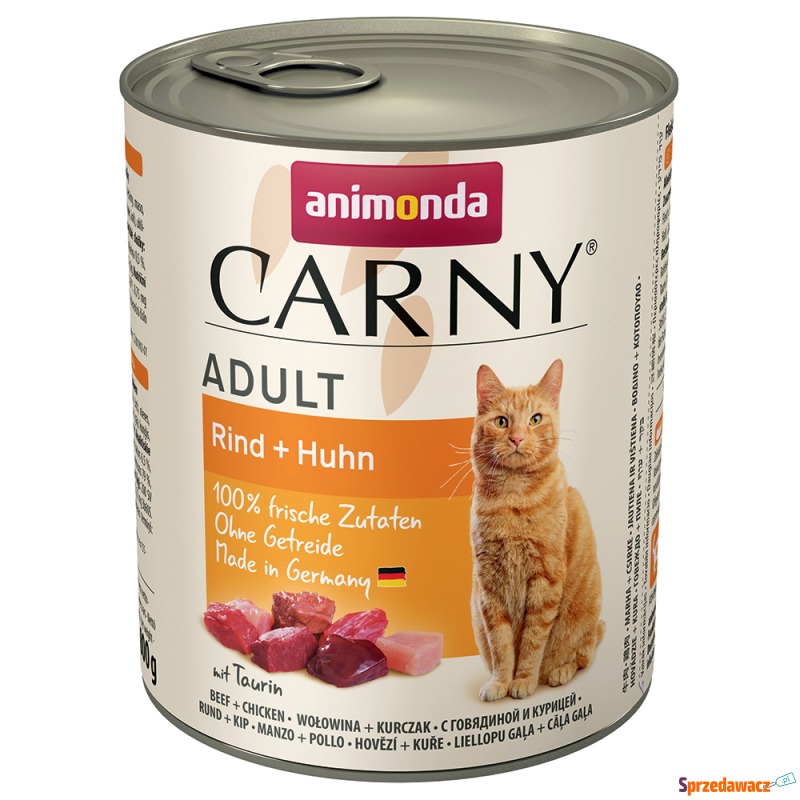 animonda Carny Adult, 6 x 800 g - Wołowina i kurczak - Karmy dla kotów - Częstochowa