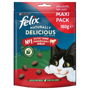 Felix Naturally Delicious - Wołowina i jagody goi, 3 x180 g