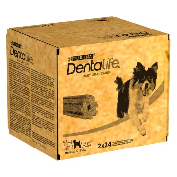 PURINA Dentalife, codzienna pielęgnacja zębów dla średnich psów - 48 sztuk (16 x 69 g)