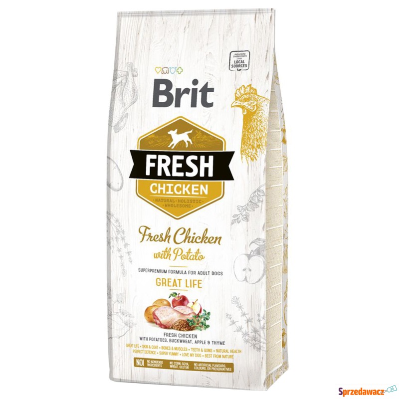 Brit Fresh Adult Great Life, kurczak z ziemniakami... - Karmy dla psów - Konin
