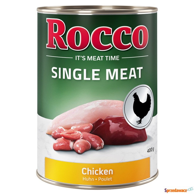 5 + 1 gratis! Rocco Single Meat, 6 x 400 g - Kurczak - Karmy dla psów - Szczecin