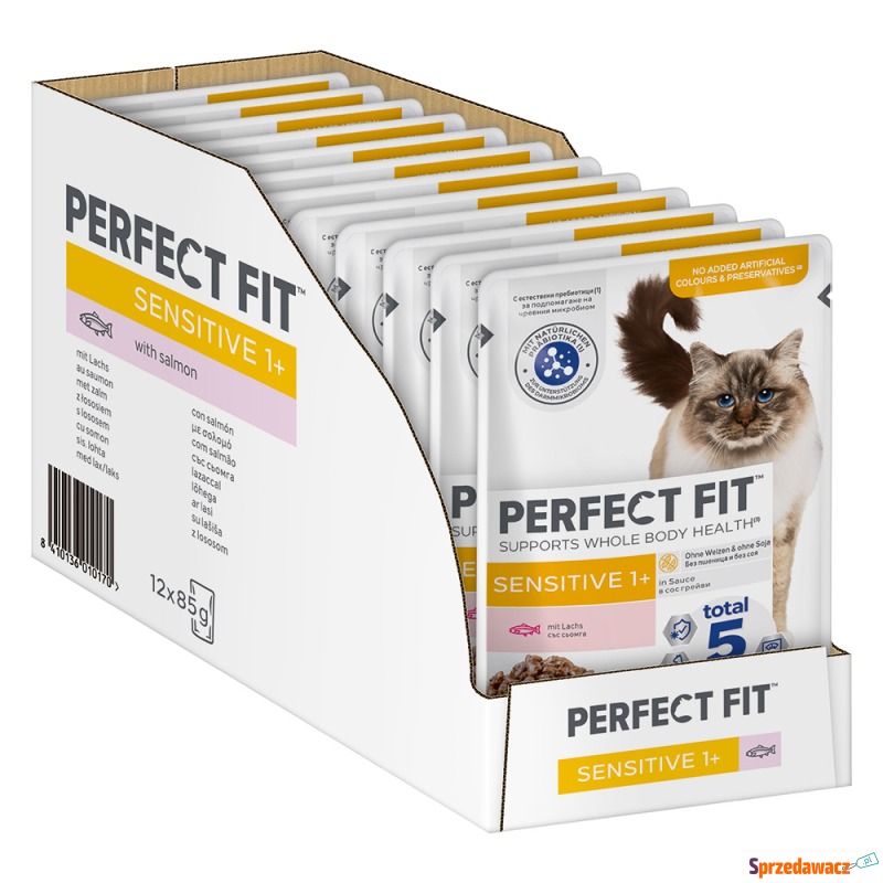 Perfect Fit Sensitive 1+, łosoś - 12 x 85 g - Karmy dla kotów - Włocławek