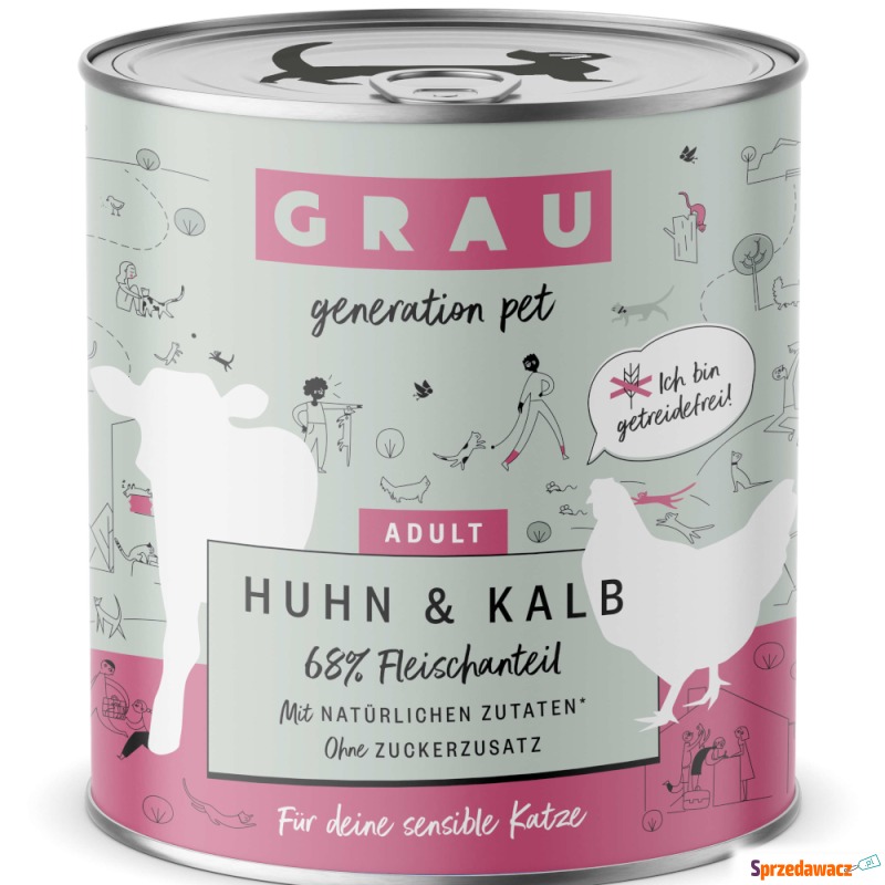 Korzystny pakiet GRAU Adult, bez zbóż, 12 x 800... - Karmy dla kotów - Dąbrowa Górnicza