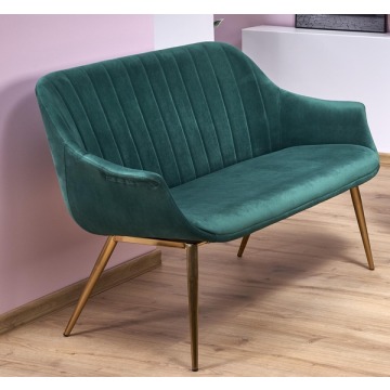 Sofa wypoczynkowa Elegance 2 XL ciemny zielony, złoty