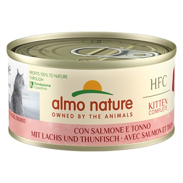 Korzystny pakiet Almo Nature HFC Complete Kitten 24 x 70 g - Łosoś z tuńczykiem