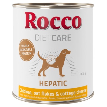 Rocco Diet Care Hepatic, kurczak z płatkami owsianymi i twarogiem - 12 x 800 g