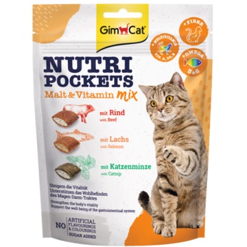 GimCat Nutri Pockets - Mieszanka słodowo-witaminowa, 3 x 150 g
