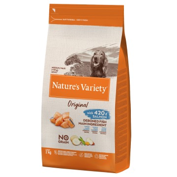 Nature's Variety Original No Grain Medium/Maxi Adult, łosoś - 2 x 2 kg