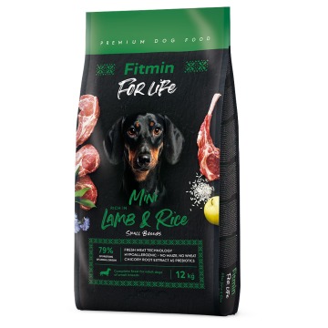 Fitmin Dog For Life Mini, jagnięcina i ryż - 2 x 12 kg