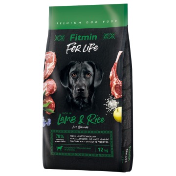 Fitmin Dog For Life, jagnięcina i ryż - 12kg