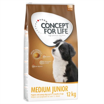 21 + 3 kg gratis! Concept for Life, 2 x 12 kg - Medium Junior