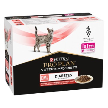 PURINA PRO PLAN Veterinary Diets Feline DM ST/OX - Diabetes Management, wołowina - 2 x 10 x 85 g