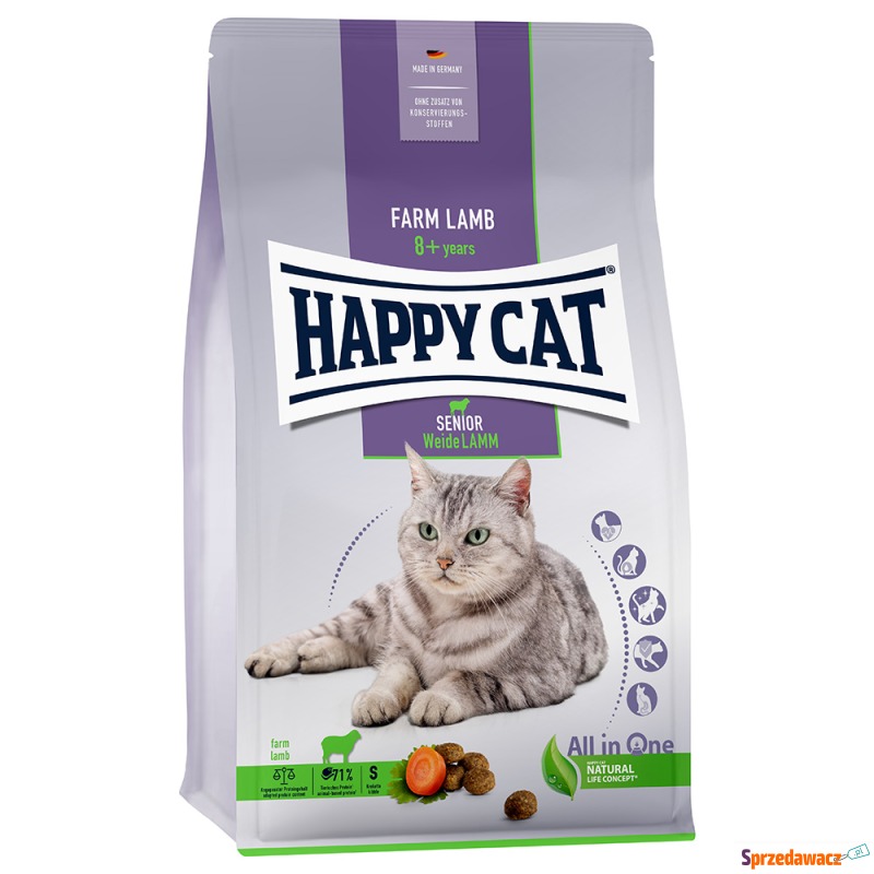 Happy Cat Senior, jagnięcina z pastwiska - 2 x... - Karmy dla kotów - Zielona Góra