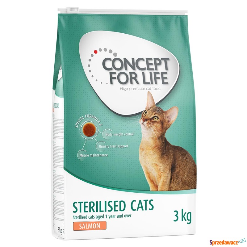Concept for Life Sterilised Cats, łosoś - 3 kg - Karmy dla kotów - Warszawa