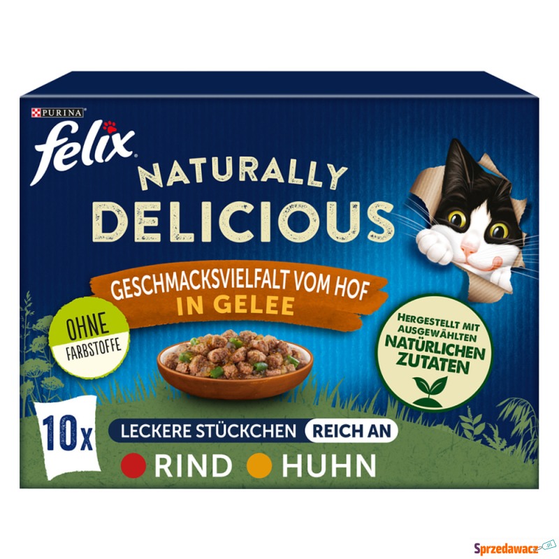 Felix Naturally Delicious, w galarecie, 10 x 80... - Karmy dla kotów - Chorzów