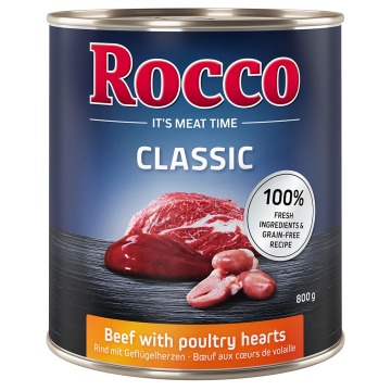 Rocco Classic, 6 x 800 g - Wołowina i serca drobiowe