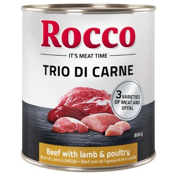 Rocco Classic Trio di Carne, 24 x 800 g - Wołowina, jagnięcina i drób, 24 x 800g
