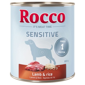 Rocco Sensitive, 6 x 800 g - Jagnięcina z ryżem