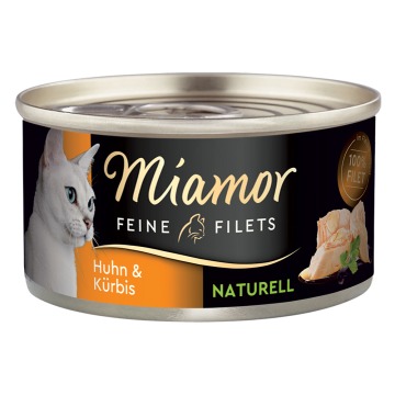 Miamor Feine Filets Naturelle, 6 x 80 g - Kurczak z dynią
