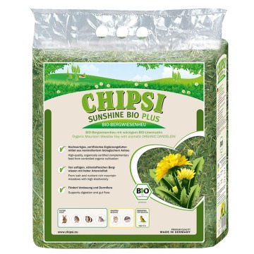 Chipsi Sunshine Bio Plus siano z górskich łąk - Biomniszek lekarski, 3 x 600 g