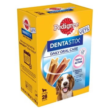 Pedigree DentaStix codzienna pielęgnacja zębów - Dla średnich psów (10-25kg), 720 g, 28 szt.