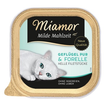 Miamor Milde Mahlzeit, 6 x 100 g  - Drób z pstrągiem