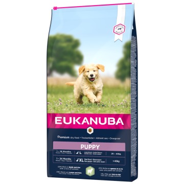 Dwupak Eukanuba Growing Puppy - Large & Giant Breed, jagnięcina i ryż, 2 x 12 kg