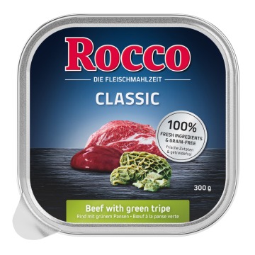 Megapakiet Rocco Classic tacki, 27 x 300 g - Wołowina i zielone żwacze