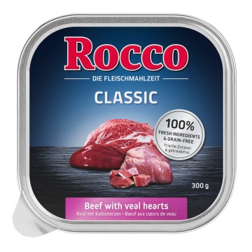 Megapakiet Rocco Classic tacki, 27 x 300 g - Wołowina i serca cielęce