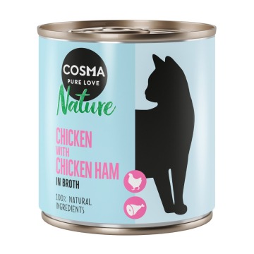 Pakiet Cosma Nature, 12 x 280 g - Kurczak i szynka z kurczaka