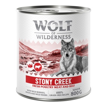 Wolf of Wilderness Senior “Expedition”, 6 x 800 g - Stony Creek - Drób z wołowiną