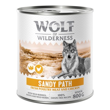Wolf of Wilderness Senior “Expedition”, 6 x 800 g - Sandy Path - Drób z kurczakiem