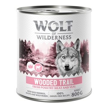 Wolf of Wilderness Adult “Expedition”, 6 x 800 g - Wooded Trails - Drób z cielęciną