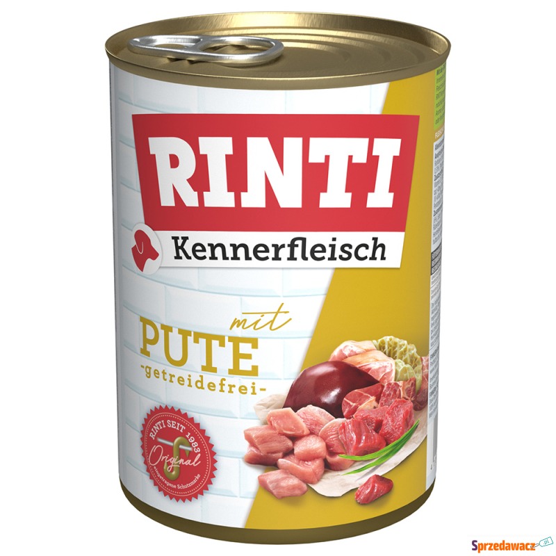 Megapakiet RINTI Kennerfleisch, 24 x 400 g - Indyk - Karmy dla psów - Głogów