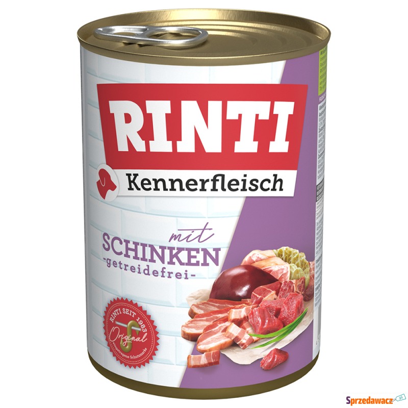 Megapakiet RINTI Kennerfleisch, 24 x 400 g - Szynka - Karmy dla psów - Olsztyn