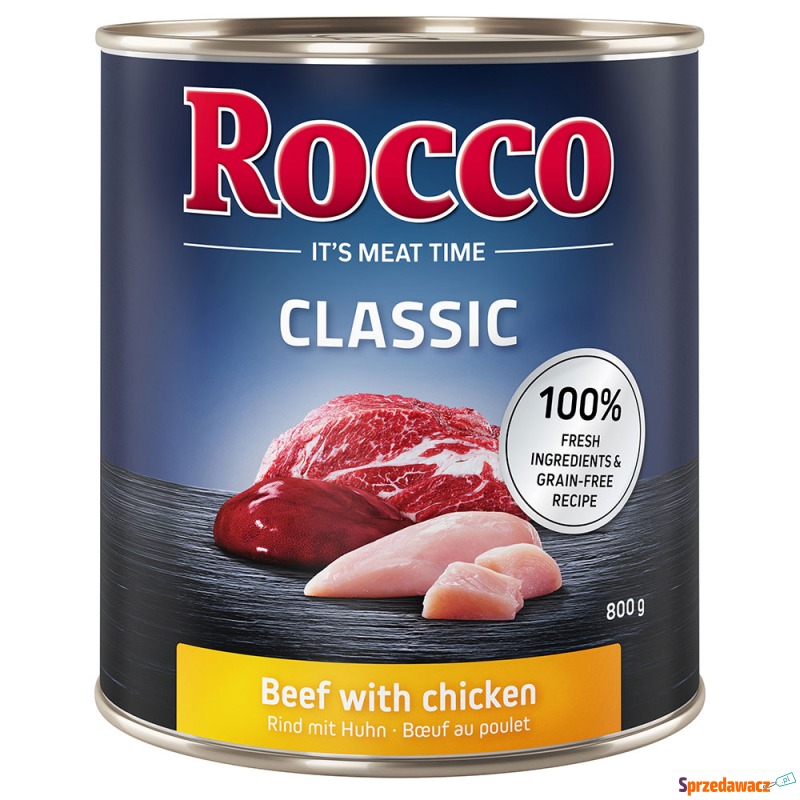 Rocco Classic, 6 x 800 g - Wołowina i kurczak - Karmy dla psów - Police