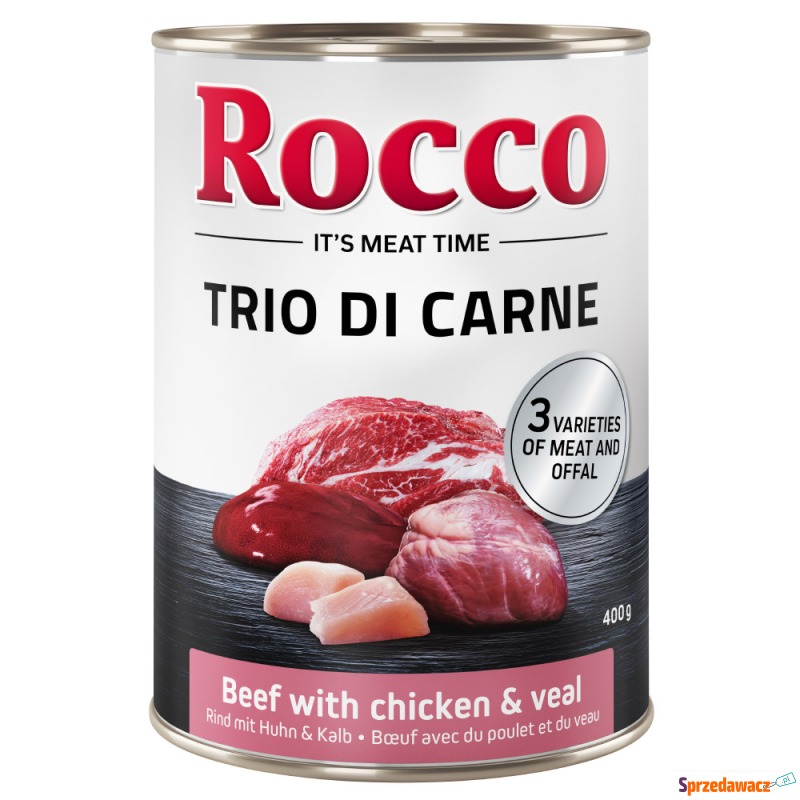 Megapakiet Rocco Classic Trio di Carne, 24 x 400... - Karmy dla psów - Gdynia