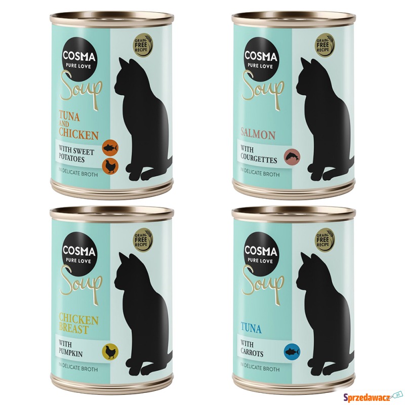 Cosma Soup, 6 x 100 g - Pakiet mieszany (4 smaki) - Karmy dla kotów - Przemyśl