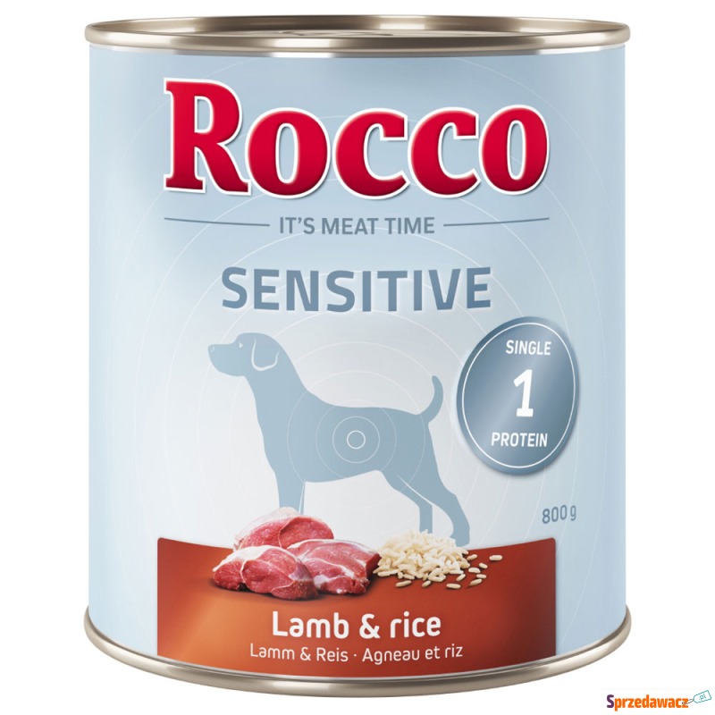 Rocco Sensitive, 6 x 800 g - Jagnięcina z ryżem - Karmy dla psów - Police