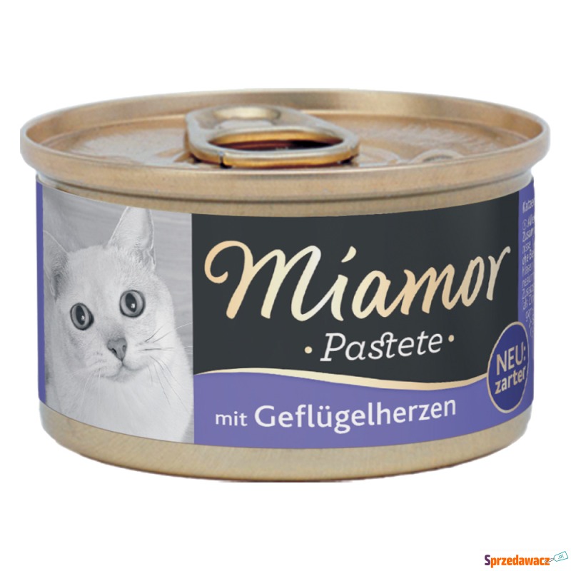 Megapakiet Miamor Pastete, 24 x 85 g - Serca drobiowe - Karmy dla kotów - Ciechanów