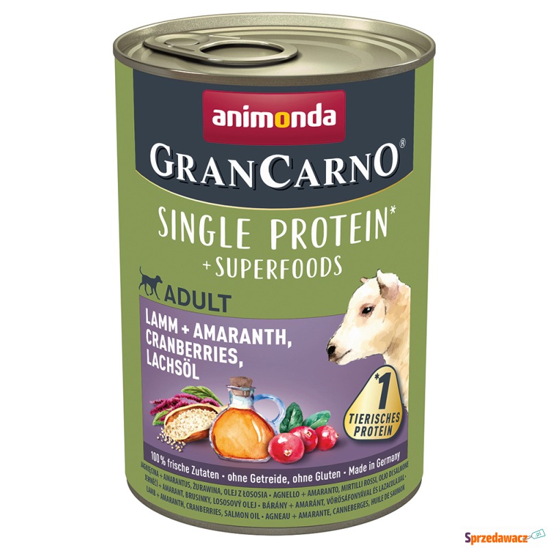 animonda GranCarno Adult Superfoods, 6 x 400 g... - Karmy dla psów - Jelenia Góra