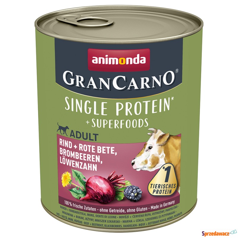 Megapakiet animonda GranCarno Adult Superfoods,... - Karmy dla psów - Gostyń