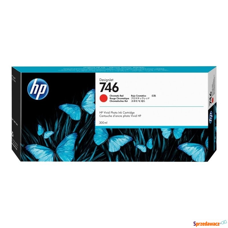 HP Atrament 746 300-ml Chromatic Red DJ Ink - Tusze, tonery - Domaszowice