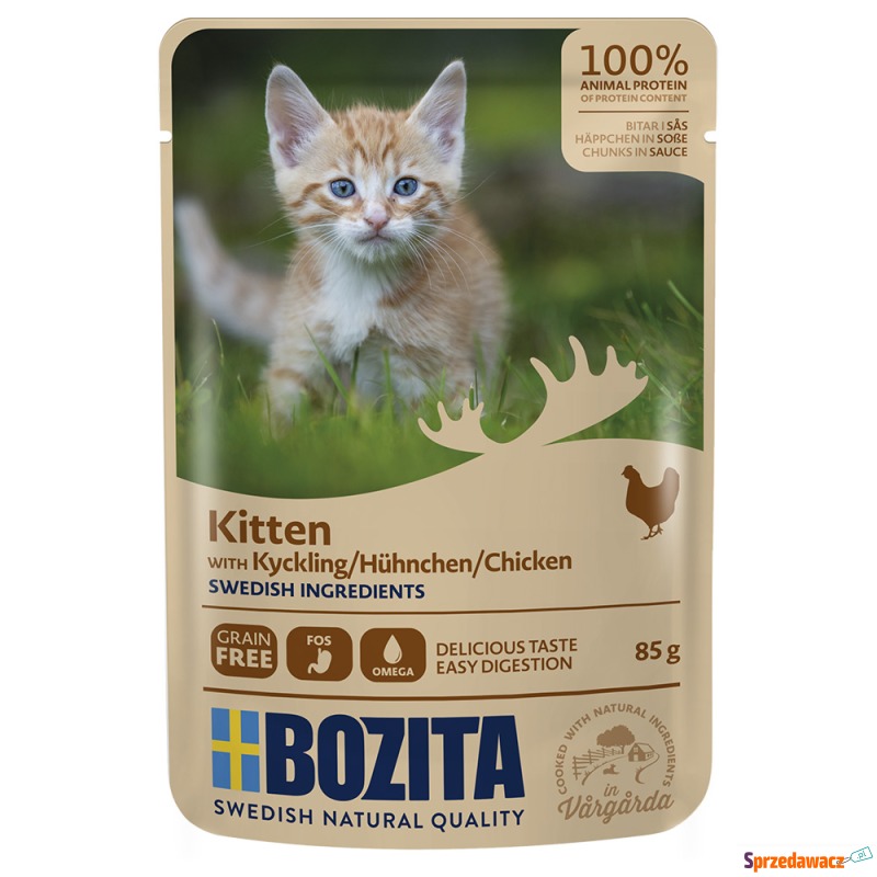 Bozita Kitten kawałki w sosie, 12 x 85 g - Kurczak - Karmy dla kotów - Inowrocław