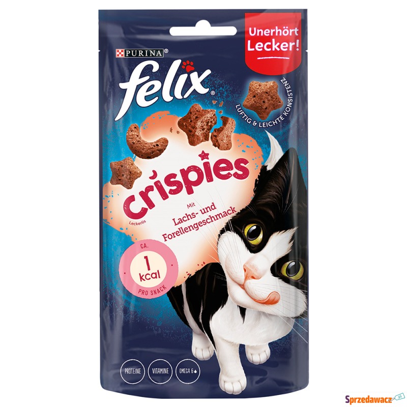Felix Crispies - Łosoś z pstrągiem, 45 g - Przysmaki dla kotów - Poznań