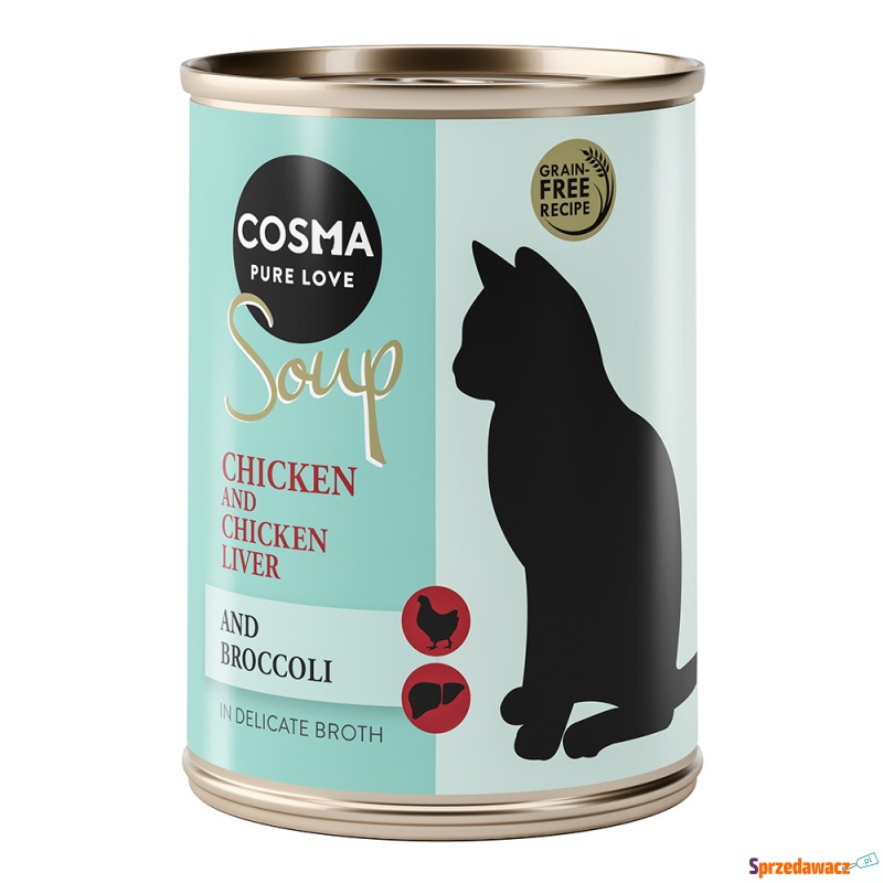 Pakiet Cosma Soup, 12 x 100 g - Filet z kurczaka... - Karmy dla kotów - Zabrze